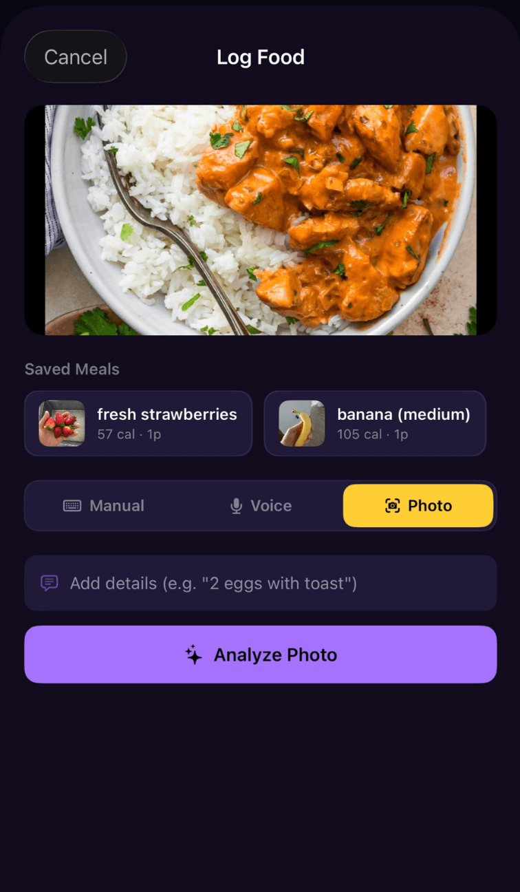 Log Food with AI Photo