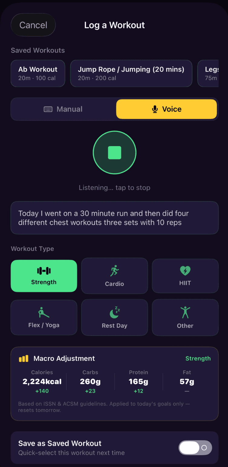 Smart Workout Tracking